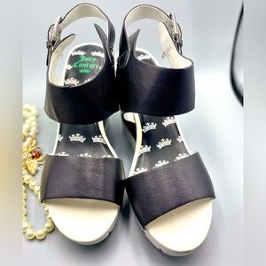 Juicy Couture Black and white Women's Wedge Sandals size 8.5 never used…
